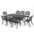 9-Piece Black Shiny Copper Finish Aluminum Outdoor Furniture Patio Dining Set