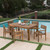 7-Piece Rustic Brown Wood Finish Outdoor Furniture Patio Dining Set