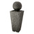 31.5" Gray and White Rippling Floating Sphere Outdoor Garden Pedestal Fountain with LED Light