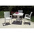 35.5" Snow White Resin Solid Stackable Weather Resistant Dining Arm Chair