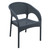 32" Gray Wickerlook Patio Stackable Dining Arm Chair - Comfortable and Weatherproof Outdoor Furniture