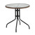 5-Piece Dark Brown and Clear Round Glass Outdoor Furniture Patio Table with Stack Chairs 28.75"