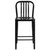 36.25'' Black Outdoor Patio Counter Height Stool with Slat Back