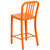 36.25'' Orange Indoor Outdoor Counter Height Stool with Slat Back