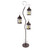 71" Rustic Brown Pillar Candle Holder Tree with 3 Lanterns - Romantic Home Decor
