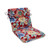 40.5" Red and Blue Floral UV Resistant Patio Rounded Corners Chair Cushion