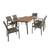 7-Piece Gray Contemporary Aluminum and Wicker Outdoor Furniture Patio Dining Set