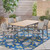 7-Piece Gray Contemporary Aluminum and Wicker Outdoor Furniture Patio Dining Set