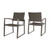Set of 2 Slate Gray and Brown Wicker Outdoor Furniture Patio Dining Chairs 33.5"