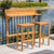 3pc Brown Traditional Outdoor Patio Bar Set 49.75"