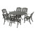 Contemporary 7-Piece Hammered Bronze Outdoor Dining Set for Elegant Patio Decor