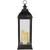 28" Gold Brushed Black Lantern With Flameless LED Candles