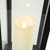 15" LED Battery Operated Black Lantern with Flameless Candle