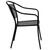 32.25" Black Contemporary Round Back Outdoor Patio Arm Chair