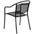32.25" Black Contemporary Round Back Outdoor Patio Arm Chair