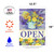Watering Can Bouquet Of Flowers "Open" Outdoor Garden Flag 18" x 12.5"