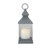 9.5" Gray Candle Lantern with Flameless LED Candle Tabletop Decor