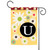 Floral Monogram Letter U Outdoor Garden Flag 18" x 12.5"