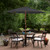 8.5ft Outdoor Patio Market Umbrella with Wooden Pole, Gray