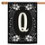 Elegant Floral Initial Q Outdoor House Flag 40" x 28"
