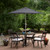 7.5ft Outdoor Patio Market Umbrella with Hand Crank, Gray