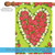 Floral Rose Heart Outdoor House Flag - 40" x 28" - Red and Green