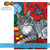 Long Haired Cat Outdoor House Flag 40' x 28"