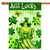 Frog and 3-Leaf Clovers "Just Lucky" Fade Resistant Outdoor Flag - 40" x 28"