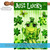 Frog and 3-Leaf Clovers "Just Lucky" Fade Resistant Outdoor Flag - 40" x 28"