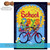 Bicycle and Smiling Sun 'School Days' Outdoor House Flag 40" x 28"
