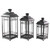 Set of 3 Distressed Black Mission Style Candle Lanterns 19.5"