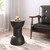 18.5" Matte Black Round Wood Side Table