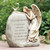 Set of 2 Angel with Memorial Rock Outdoor Garden Statues 11.25"