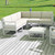 2 Piece White Patio Sectional Lounge Set with Natural Sunbrella Cushion 78.75"