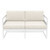 55" White Outdoor Patio Loveseat with Sunbrella Natural Beige Cushion