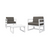 Relax in Style: 3-Piece White Patio Club Seating Set with Sunbrella Charcoal Gray Cushion