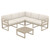 Relax in Style: 2-Piece Taupe Patio Sectional Lounge Set with Natural Sunbrella Cushion