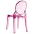 35.5" Pink Transparent Outdoor Patio Bistro Chair