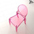 35.5" Pink Transparent Outdoor Patio Bistro Chair
