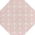 7.75' x 7.75' Pink and Gray Nautical Anchor Octagon Outdoor Area Throw Rug
