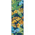 2' x 6' Blue and Gold Tropical Floral Rectangular Outdoor Rug Runner