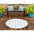4' Ivory and Navy Blue Geometric Trellis Round Outdoor Area Throw Rug