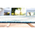 2' x 6' Blue and Ivory Striped Rectangular Outdoor Rug Runner
