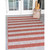 7' x 10' Rust Red and Gray Striped Rectangular Outdoor Area Throw Rug