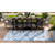 7' x 10' Navy Blue and Ivory Tropical Rectangular Outdoor Area Throw Rug