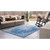 4' x 6' Blue and Ivory Medallion Rectangular Outdoor Area Throw Rug