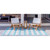 8' x 11.25' Aqua Blue and Ivory Striped Rectangular Outdoor Area Throw Rug