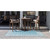 8' x 11.25' Aqua Blue and Gray Floral Border Rectangular Outdoor Area Throw Rug