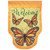 Orange and Green Double Applique Butterfly Outdoor House Flag 42"x29"