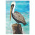 Printed Pelican on Post Outdoor House Flag - 44" x 30" - Blue and Gray